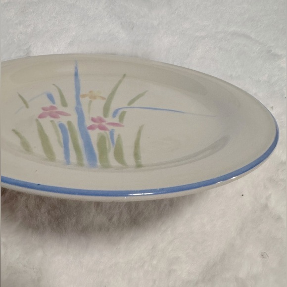 Vintage Iris Dessert Salad Plate "Pastels” by Sango Stoneware Flowers # 8496 - Picture 2 of 5